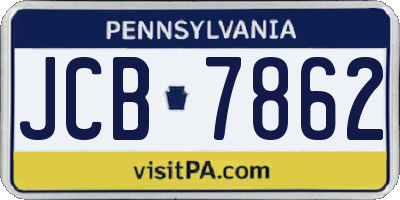 PA license plate JCB7862