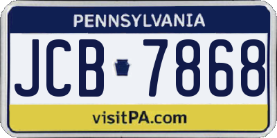 PA license plate JCB7868