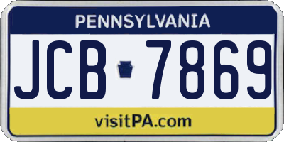 PA license plate JCB7869