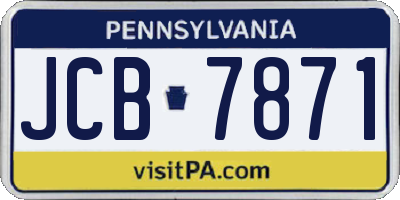 PA license plate JCB7871