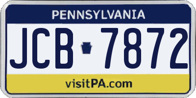 PA license plate JCB7872