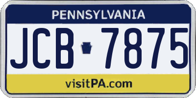 PA license plate JCB7875