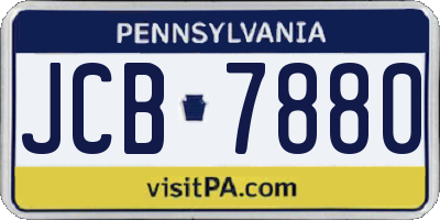 PA license plate JCB7880