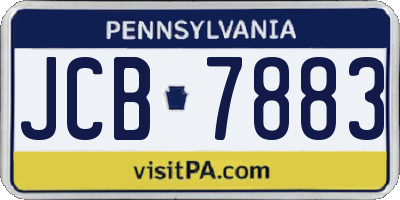 PA license plate JCB7883