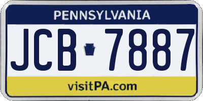 PA license plate JCB7887