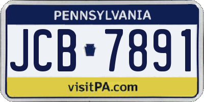 PA license plate JCB7891