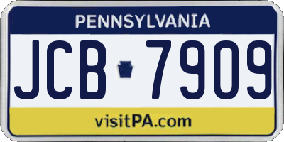 PA license plate JCB7909