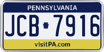 PA license plate JCB7916