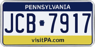 PA license plate JCB7917