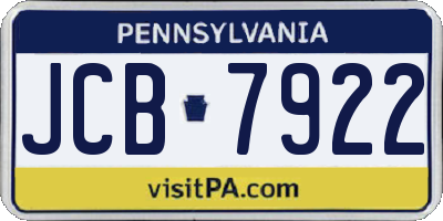 PA license plate JCB7922
