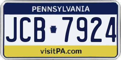 PA license plate JCB7924