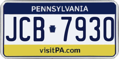PA license plate JCB7930