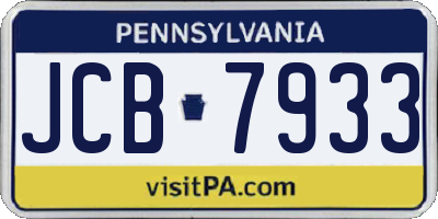 PA license plate JCB7933