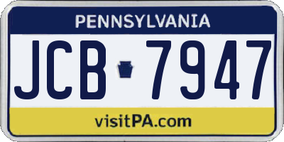 PA license plate JCB7947