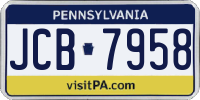 PA license plate JCB7958