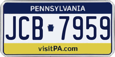 PA license plate JCB7959