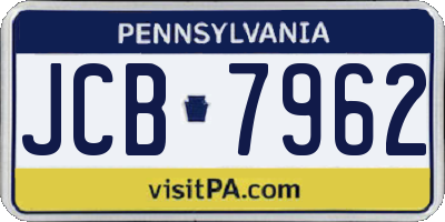PA license plate JCB7962