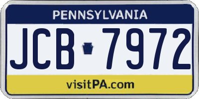 PA license plate JCB7972