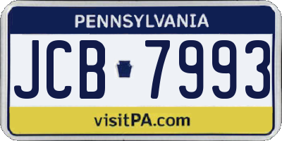 PA license plate JCB7993