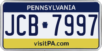 PA license plate JCB7997