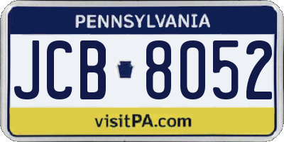 PA license plate JCB8052