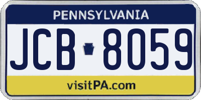 PA license plate JCB8059