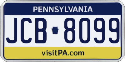 PA license plate JCB8099