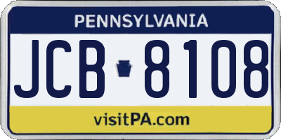 PA license plate JCB8108