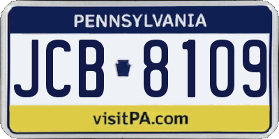 PA license plate JCB8109