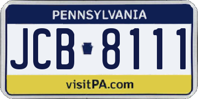 PA license plate JCB8111