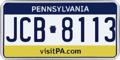 PA license plate JCB8113