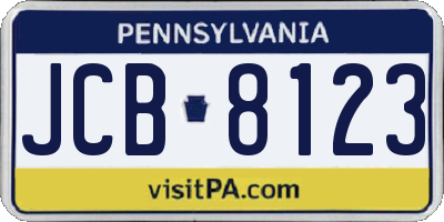 PA license plate JCB8123