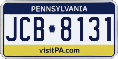 PA license plate JCB8131