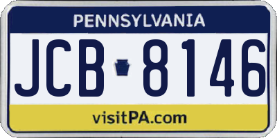 PA license plate JCB8146