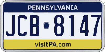 PA license plate JCB8147