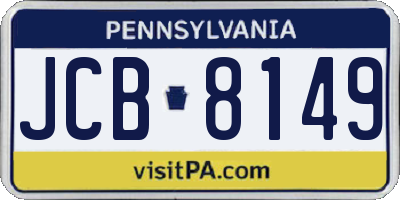 PA license plate JCB8149