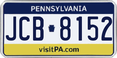 PA license plate JCB8152