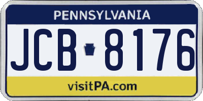 PA license plate JCB8176