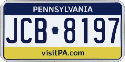 PA license plate JCB8197