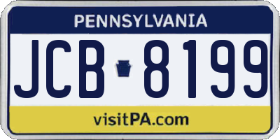 PA license plate JCB8199