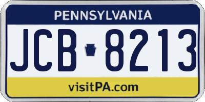 PA license plate JCB8213