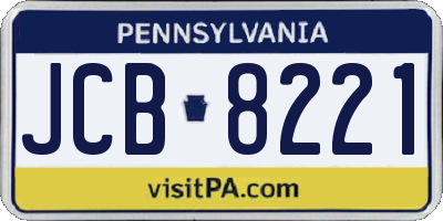 PA license plate JCB8221