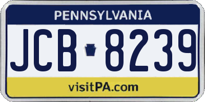 PA license plate JCB8239