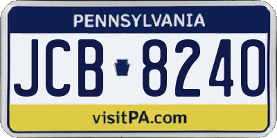 PA license plate JCB8240