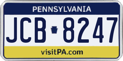 PA license plate JCB8247