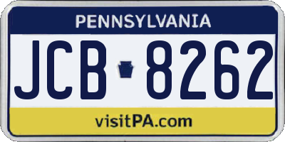PA license plate JCB8262