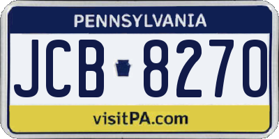 PA license plate JCB8270