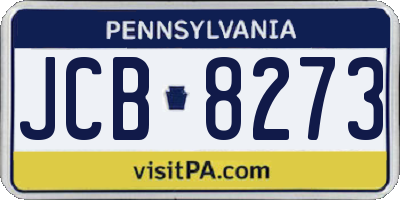 PA license plate JCB8273