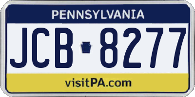 PA license plate JCB8277
