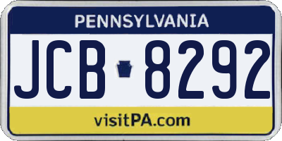 PA license plate JCB8292